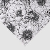 Anemonengarten in Schwarzweiß Seidenpapier (Ausschnitt)