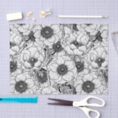 Anemonengarten in Schwarzweiß Seidenpapier (Handwerk)