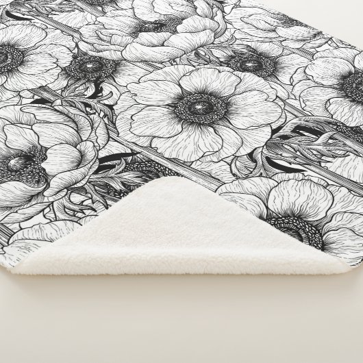 Anemonengarten in Schwarzweiß Sherpadecke (3/4)