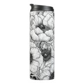 Anemonengarten in Schwarzweiß Thermosbecher (Nach rechts gedreht)