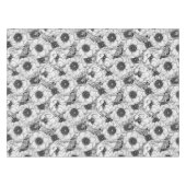 Anemonengarten in Schwarzweiß Tischdecke (Vorderseite (Horizontal))