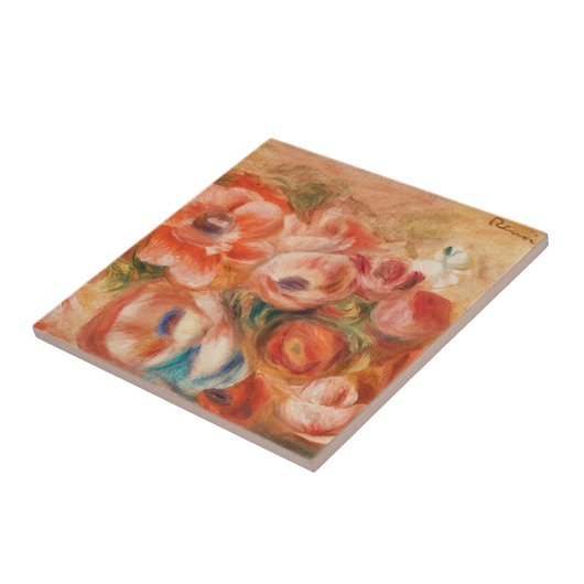 Anemones (2) von Auguste Renoir Decorative Fliese (Seite)
