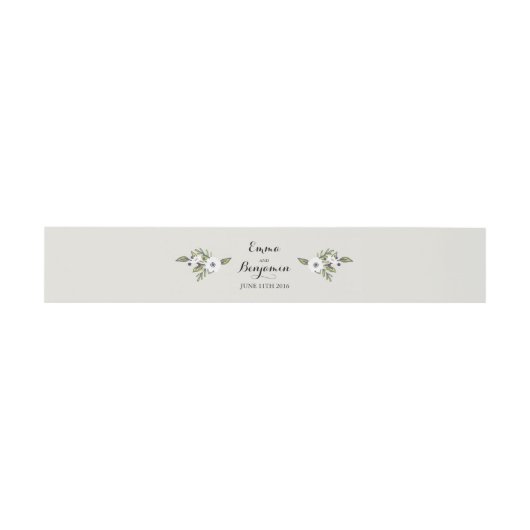 Anemones bemalt - Einladung Bauchband Einladungsbanderole (Flach)