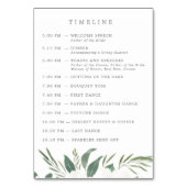 Anemones & Eukalyptus Wedding Timeline & Tischnummer (Rückseite)