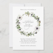 Anemones Floral Wreath Winter Wedding Einladung (Vorderseite)