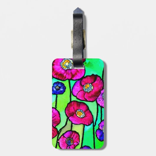 Anemones Glaskunst Gepäckanhänger (Rückseite vertikal)