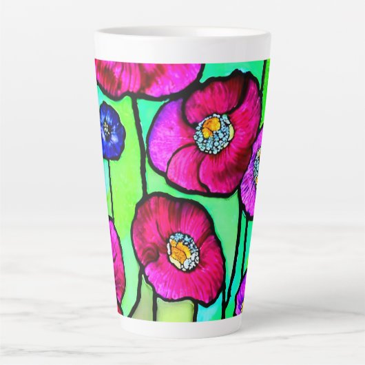 Anemones Glaskunst Milchtasse (Vorderseite)