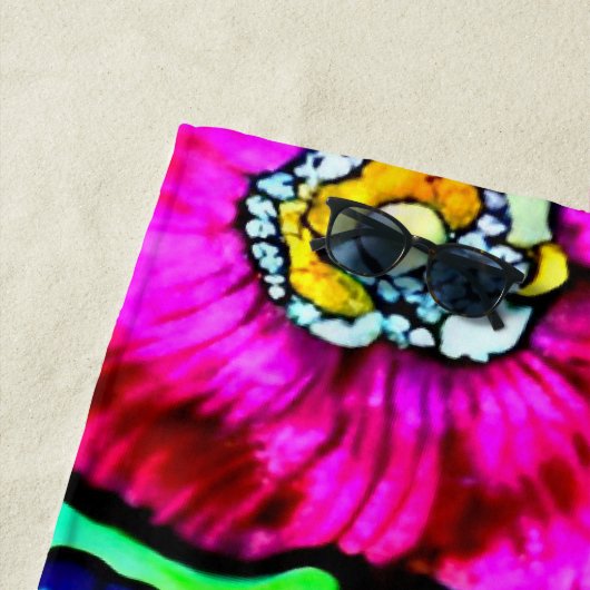 Anemones Glaskunst Strandtuch (Beispiel)