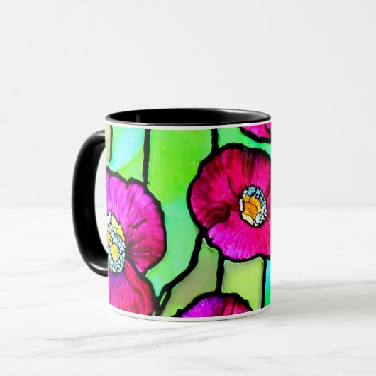 Anemones Glaskunst Tasse (Vorderseite Links)