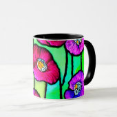 Anemones Glaskunst Tasse (VorderseiteRechts)