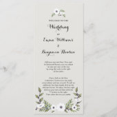 Anemones-Hochzeitsprogramm Programm (Vorderseite)