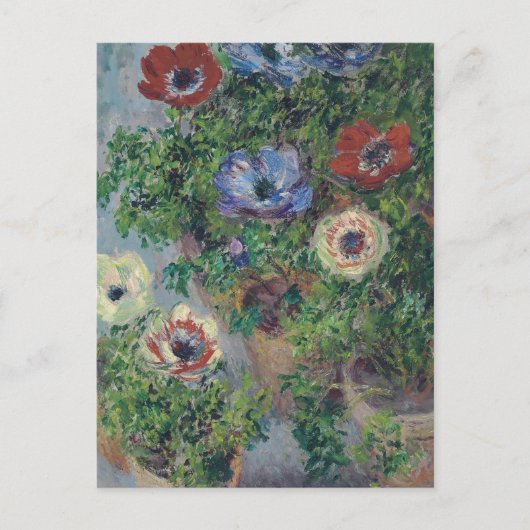 Anemones in Pot, Claude Monet, 1885 Postkarte (Vorderseite)