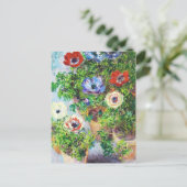 Anemones in Pot Claude Monet Blume Postkarte (Stehend Vorderseite)