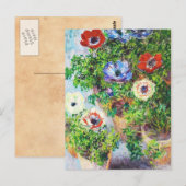 Anemones in Pot Claude Monet Blume Postkarte (Vorne/Hinten)