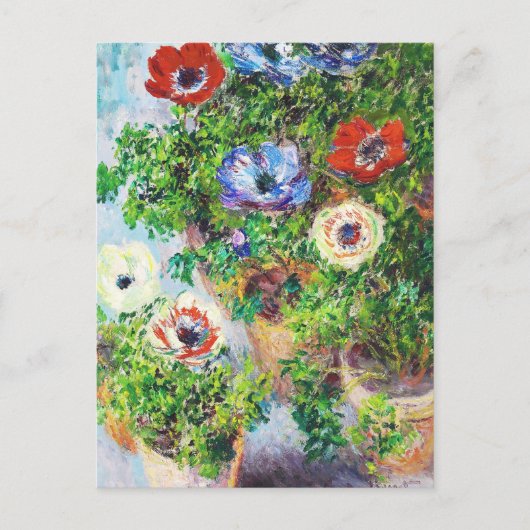 Anemones in Pot Claude Monet Blume Postkarte (Vorderseite)