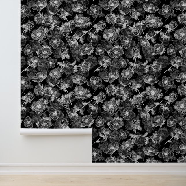 Anemones Muster Elegantes Blumendesign Tapete (Anwendung)