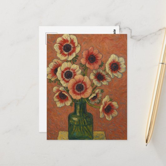 Anemones Postkarte (Vorderseite/Rückseite Beispiel)