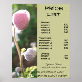 Anemones Reiki zen Preisliste Poster (Vorne)