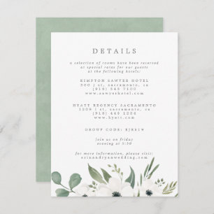 Anemones Sage & Dusty Green Eucalyptus Wedding Begleitkarte