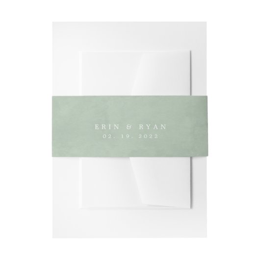 Anemones Sage & Dusty Green Eucalyptus Wedding Einladungsbanderole (Vorderseite Beispiel)