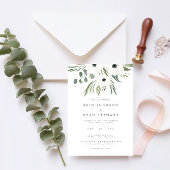 Anemones Sage & Dusty Green Eucalyptus Wedding Inv Einladung
