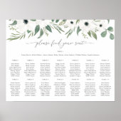 Anemones Sage & Eukalyptus Wedding Charts Poster (Vorne)