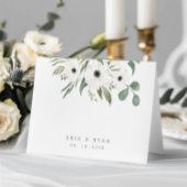 Anemones Sage Eukalyptus Wedding Table Platzkarte Ankündigung