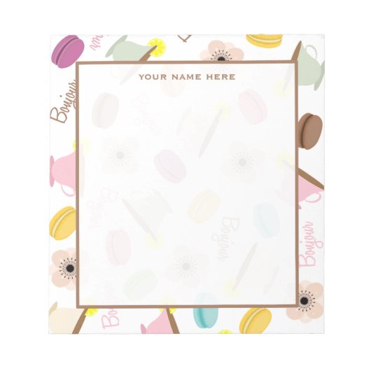 Anemones & Teacups Notepad Notizblock (Vorderseite)