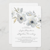Anemones Vintag Bouquet Watercolor Wedding Einladung (Vorne/Hinten)