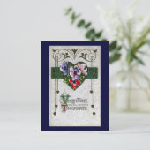 Anemones Vintage Valentine Feiertagspostkarte (Stehend Vorderseite)
