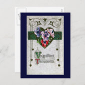Anemones Vintage Valentine Feiertagspostkarte (Vorne/Hinten)