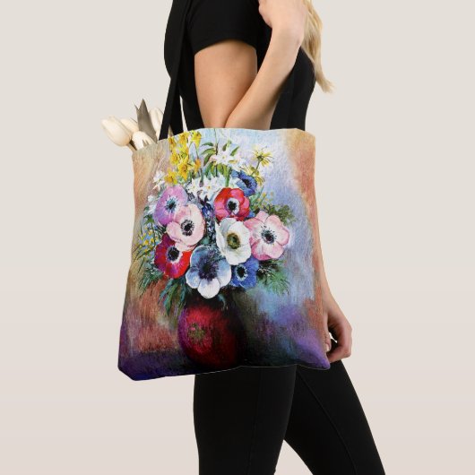 Anemones von Odilon Redon Poster Tasche (Von Nahem)