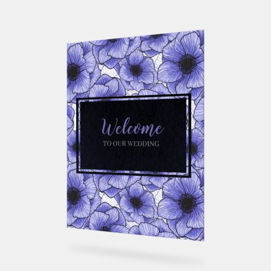 Anemones Wildblume Muster G602 Acrylschild (Winkel)