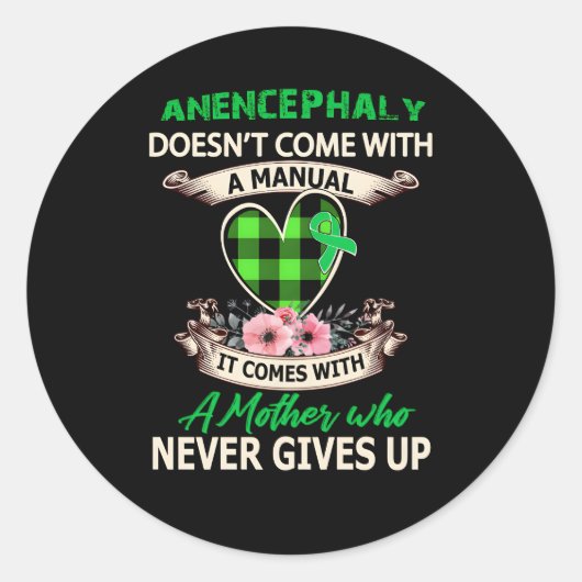 Anenzephalie kommt nicht mit einem gewöhnlichen runder aufkleber (Vorderseite)