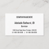 Anerkannte, Berufliche Anwaltskarte Visitenkarte (Vorderseite)