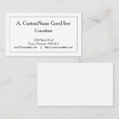 Anerkannte, Berufliche Visitenkarte (Vorne/Hinten)