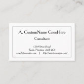 Anerkannte, Berufliche Visitenkarte (Vorderseite)