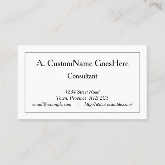 Anerkannte, Berufliche Visitenkarte (Vorderseite)