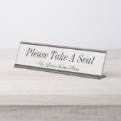 Anerkennbar "Bitte nehmen Sie Platz" Schreibtischnamensplakette (Vorderseite )