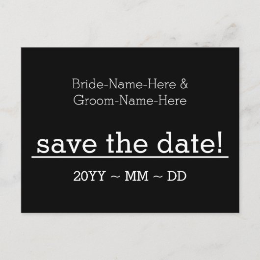 Anerkennbar "Save the Date"! Postkarte (Vorderseite)