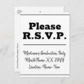 Anerkennbar und sauber "Bitte R.S.V.P." Postkarte (Vorne/Hinten)