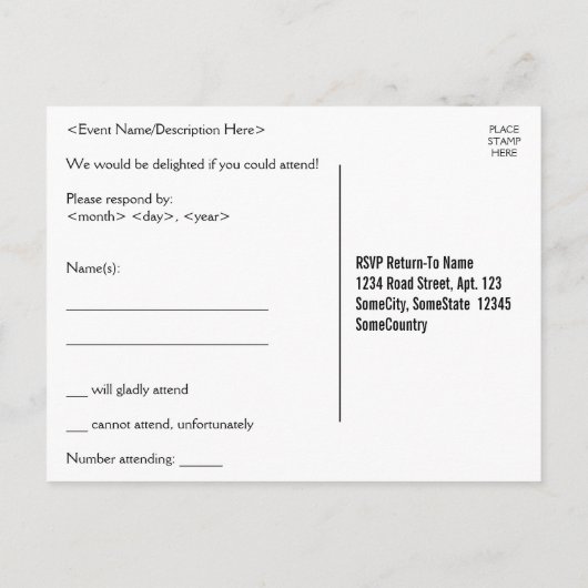 Anerkennbare Postkarte "uAwg" (Rückseite)