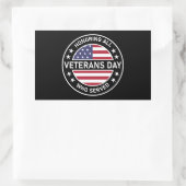 Anerkennung aller Veteranen des klassischen Round- Rechteckiger Aufkleber (Tasche)