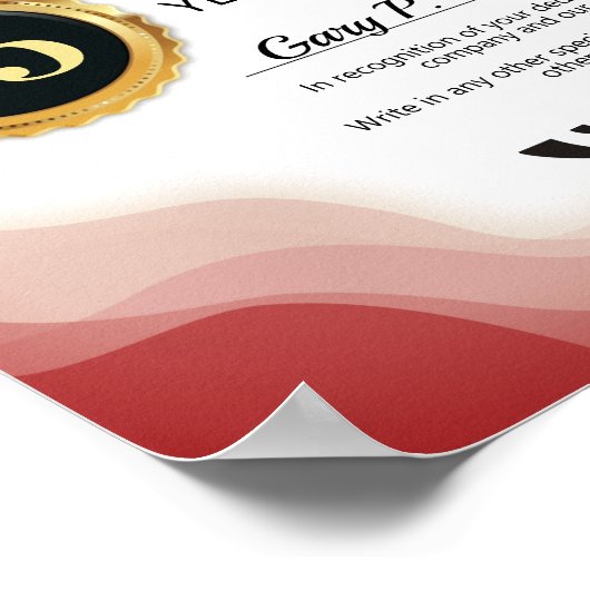 Anerkennung des Mitarbeiterjubiläums Poster (Ecke)