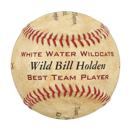 Anerkennung des personalisierten Baseball-Player-P Baseball (Vorderseite)