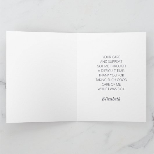 Anerkennung für Ärzte in Krankenpflegeberufen | Be Dankeskarte (Innenseite)