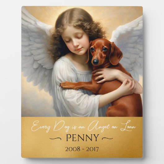 Anerkennung für den Verlust der Dackel Angel Illus Fotoplatte (Vorderseite)