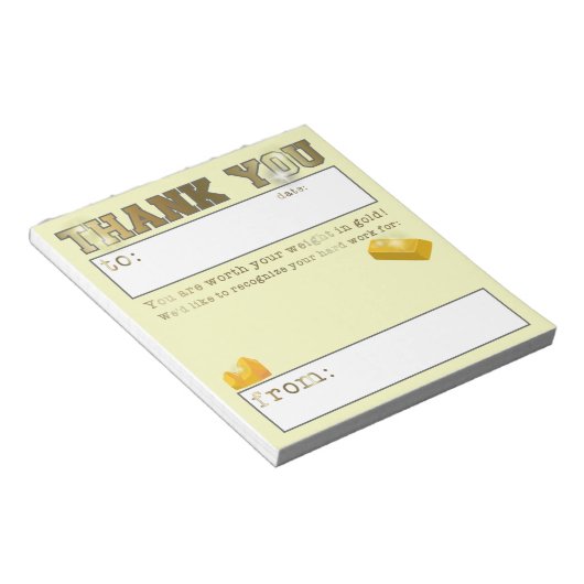 Anerkennung für Mitarbeiter Notizblock (angewinkelt)