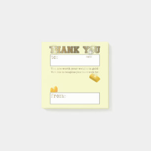 Anerkennung für Mitarbeiter Post-it Klebezettel