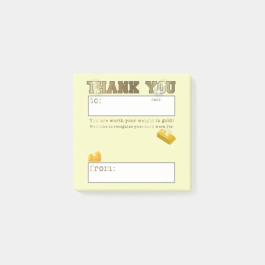 Anerkennung für Mitarbeiter Post-it Klebezettel (Vorderseite)